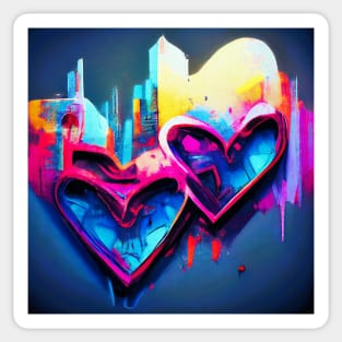 graffiti heart&#39;s colourful 2 Sticker